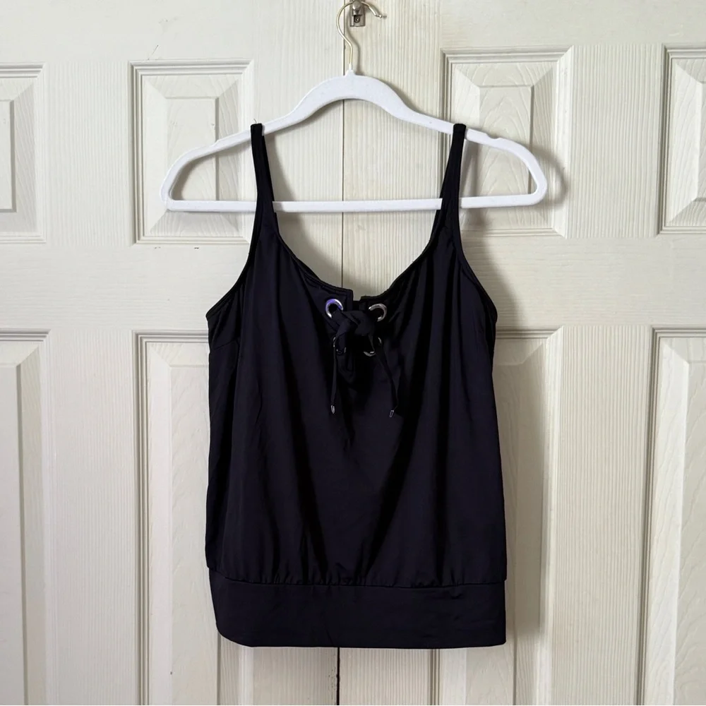 Michael Kors Lace Up Blouson Swim Top - Picture 3 of 6